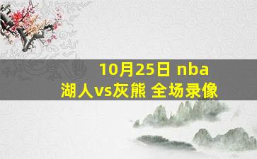 10月25日 nba 湖人vs灰熊 全场录像